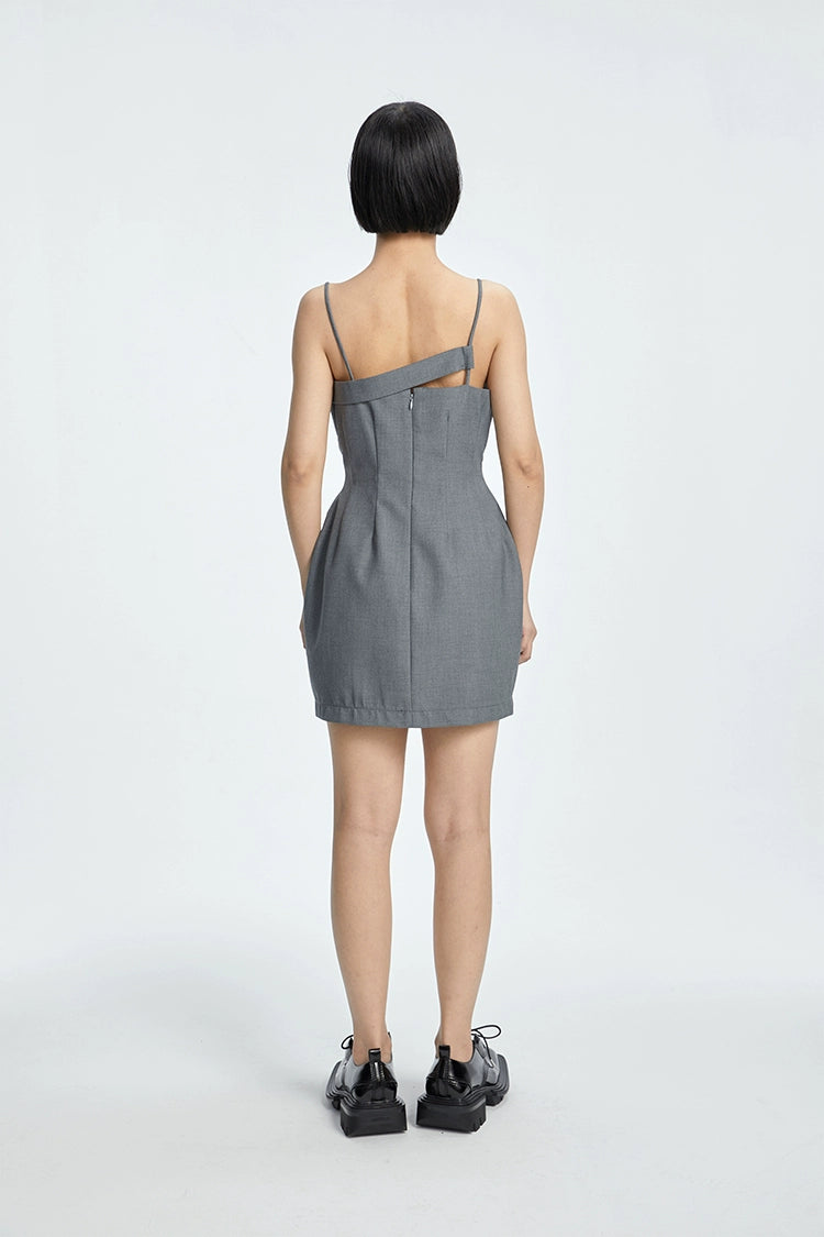 TINY IN curved waist irregular slip short Dress-JOJO