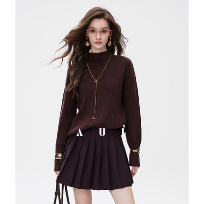 AUI Mocha Mousse Suit Collar Trench Coat Jacket - Hana!