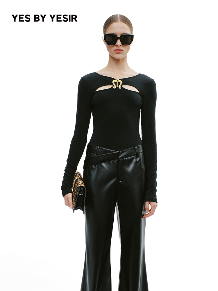 YES BY YESIR  harp movement cut-out wool knitwear - SQUINT.