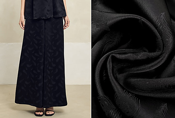 HECO Feather Jacquard Wide-leg Slacks Drape High-waisted Women - PRUDE