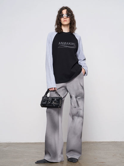 ANNAKIKI women's niche vintage raglan long-sleeved top-DAISUKE