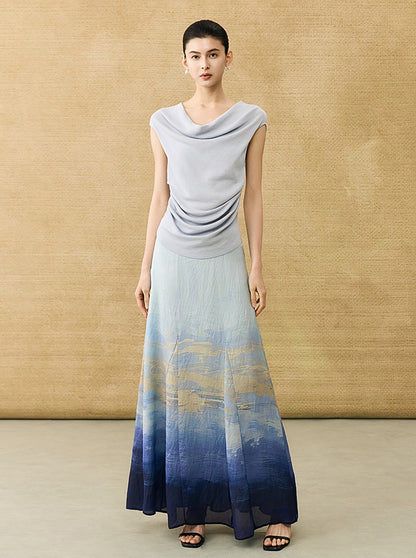 HECO Chinese style swing collar sleeveless knitted sweater T-shirt - HEART.