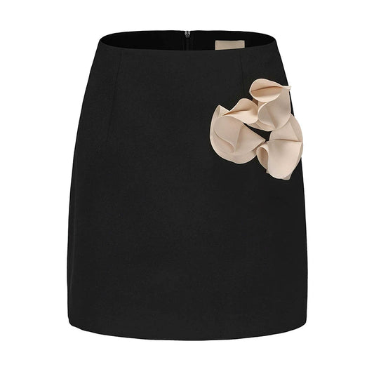 AtelierMissLu Fall/Winter Orchid Shape Piece Design Short Skirt - ENDELLION.