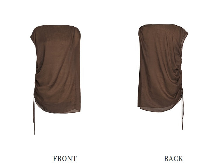 ZHUCHONGYUN transparent texture light sleeveless top--OIKAWA.