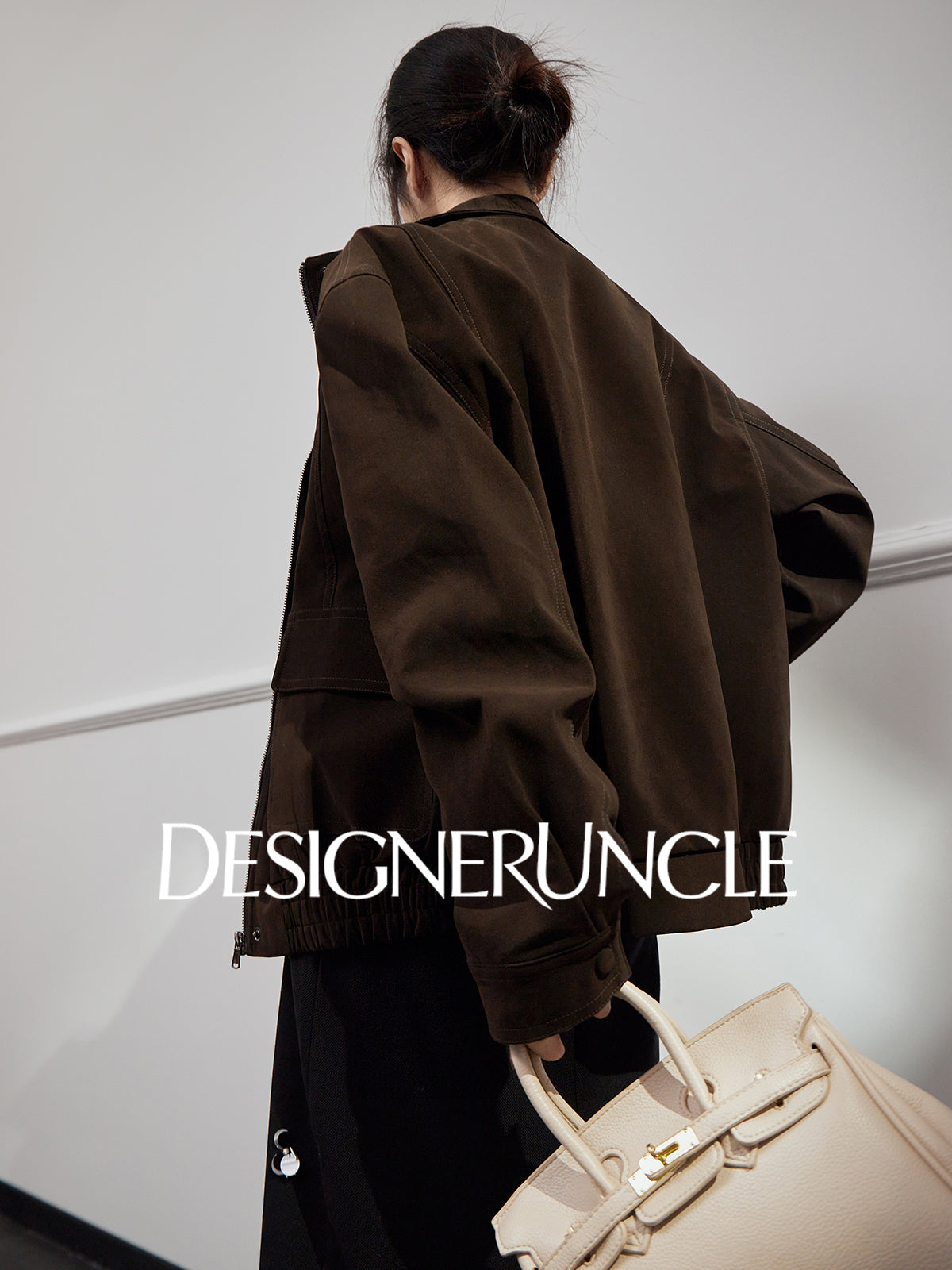 DGU|Dark Coffee Top Women's Autumn New High-end Retro Loose Slimming Versatile Casual Top - STICK ?