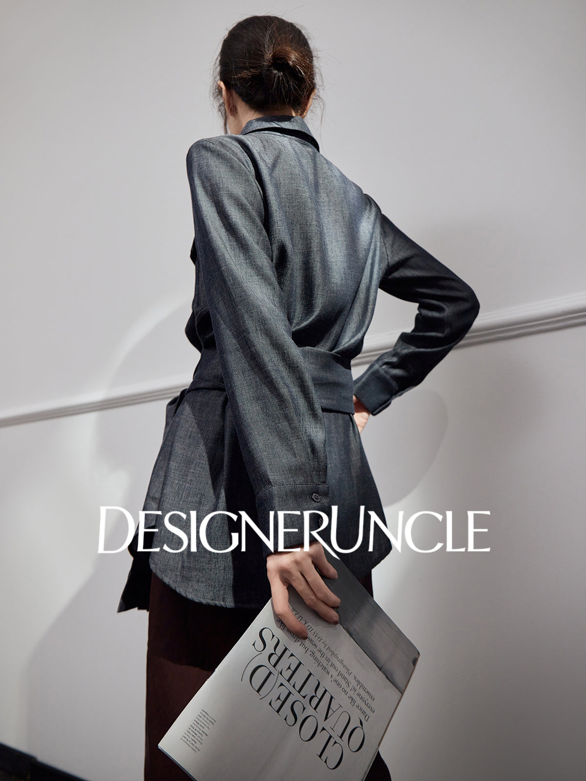 DGU "Goose Shadow" denim pure shirt women's autumn new design niche commuter loose top - HEART.