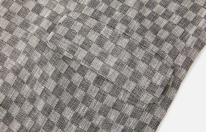 ZHUCHONGYUN checkerboard lace-up linen Chinese suit-TUCKER.