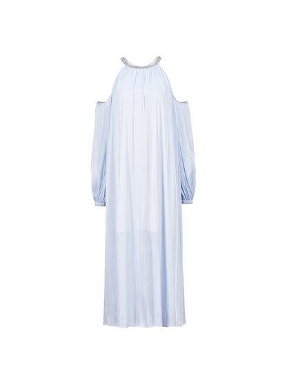 YES BY YESIR | Ye Qians Off-Shoulder Streamer Gauze Skirt with Luxury Diamond-LUCINDA.