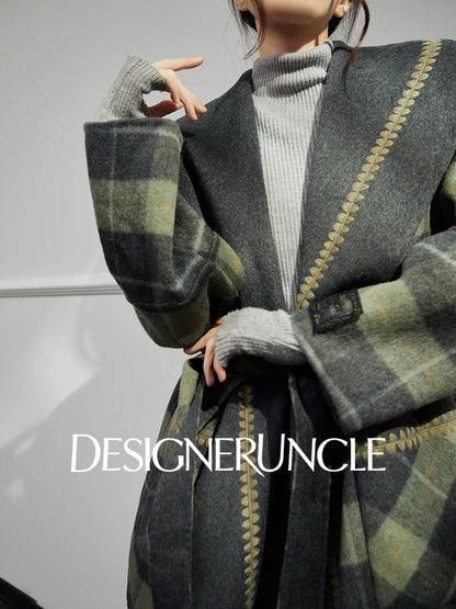 DGU "Daige" green plaid woolen jacket fashion high-end and versatile trend - Skylar.