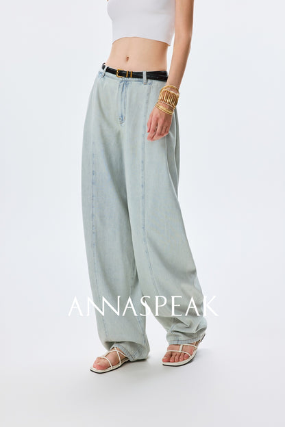 ANNASPEAK fashionable  cotton loose jeans-CHISA.