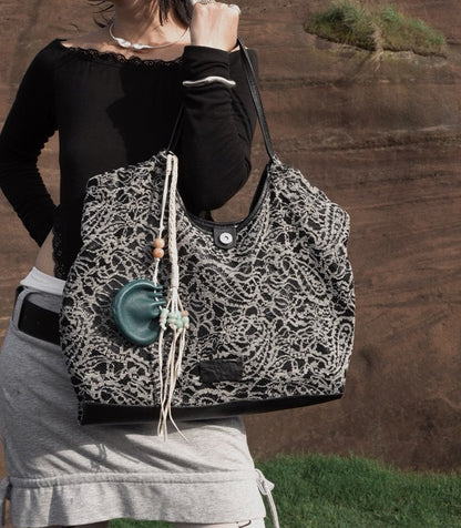 IUBALLET New Lace One Shoulder Crossbody Large Capacity Tote Bag - TREASURE.