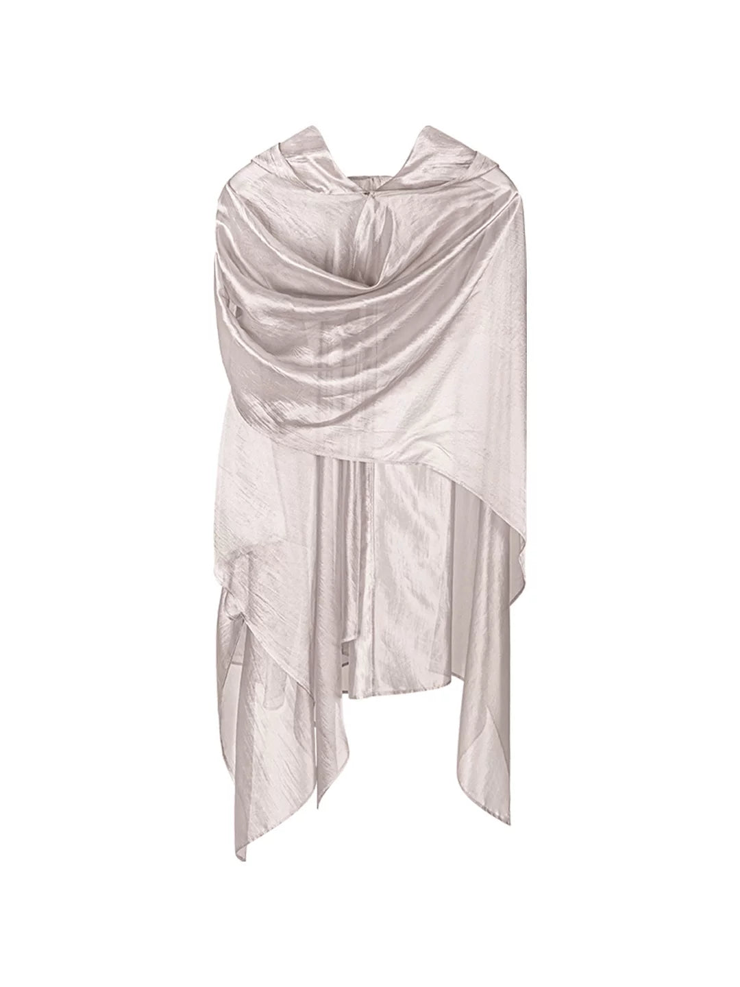 TUYUE nude pink glossy light Zen hooded shawl - ZAINAB