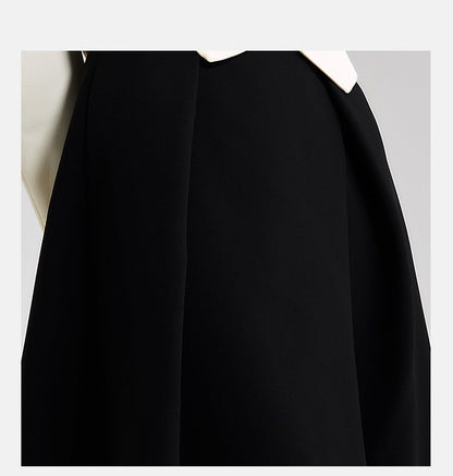 LEDIM W Black pleated slit Skirt - weu