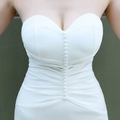 DOLLY Elegant Sleeveless Slim Fit Pleated Waist Hip Wrap Short Party Dress-DELIAH