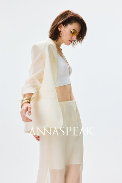 ANNASPEAK  mulberry silk cool silk haute couture upright suit vest set-ANCHOR.
