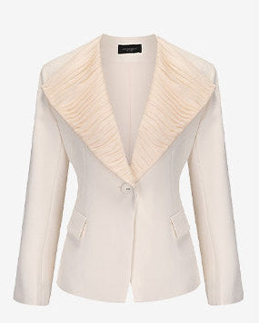 ATELIER MISS LU Spring/Summer Textured Soft Tulle Waist Blazer - DOMINION