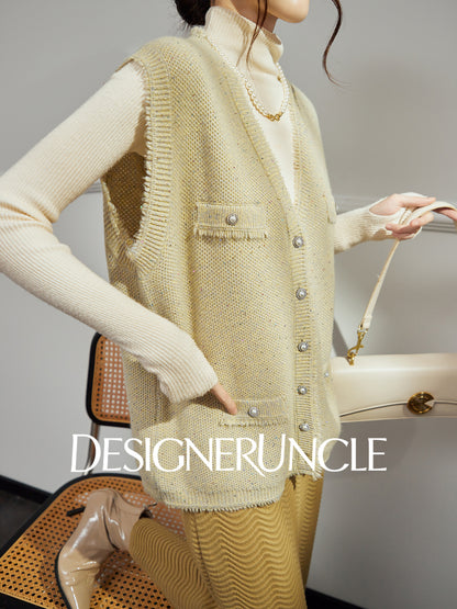 DGU Chick Yellow New Light Luxury Small Fragrance Versatile Design Sleeveless Top - Georgia.