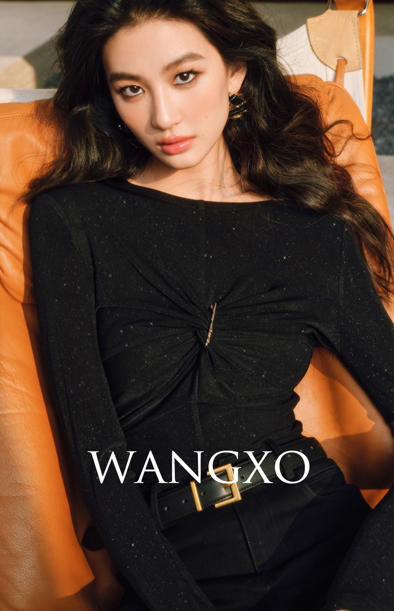 WANGXO | Star Shiny Silk Knit Accented Slim-Fit Top - NOLA.