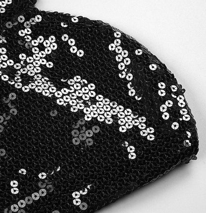 DOLLY Elegant Black One Shoulder Sequin Tube Top Short Feather Party Dress-MAVIS