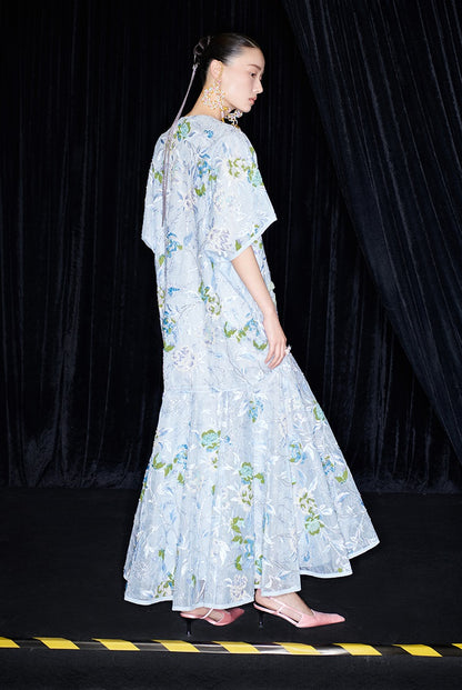 M essential Mackay designer Jiyi embroidery silk hand-dyed embroidery mermaid dress- YINKA.