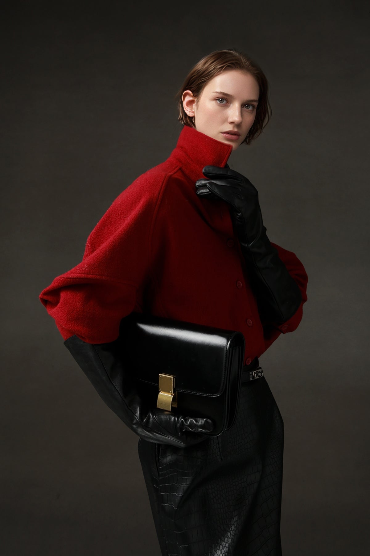 PIAOIN Luxury Old Money Style Wool Shirt Women's Single Breasted Shirt-FERA