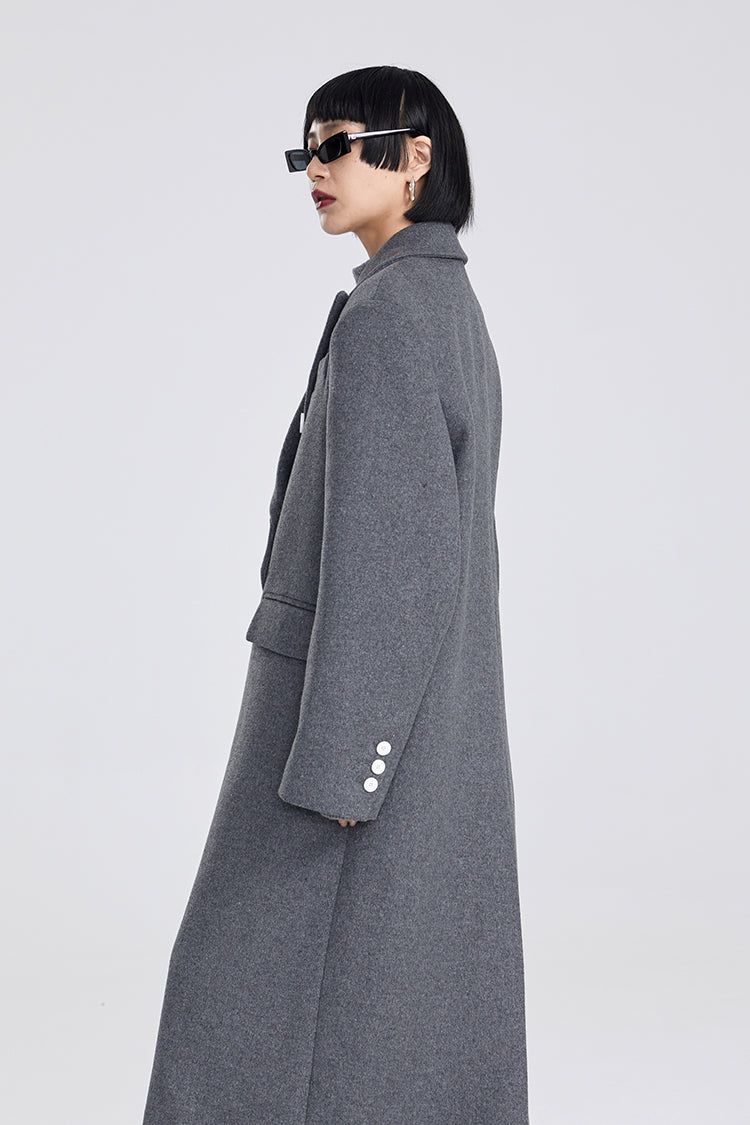 TINY IN Maxi double-breasted women's wool coat jacket - INO