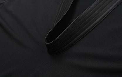 ZHUCHONGYUN Black Stand Up Collar Sleeveless Slim top--SHUN.