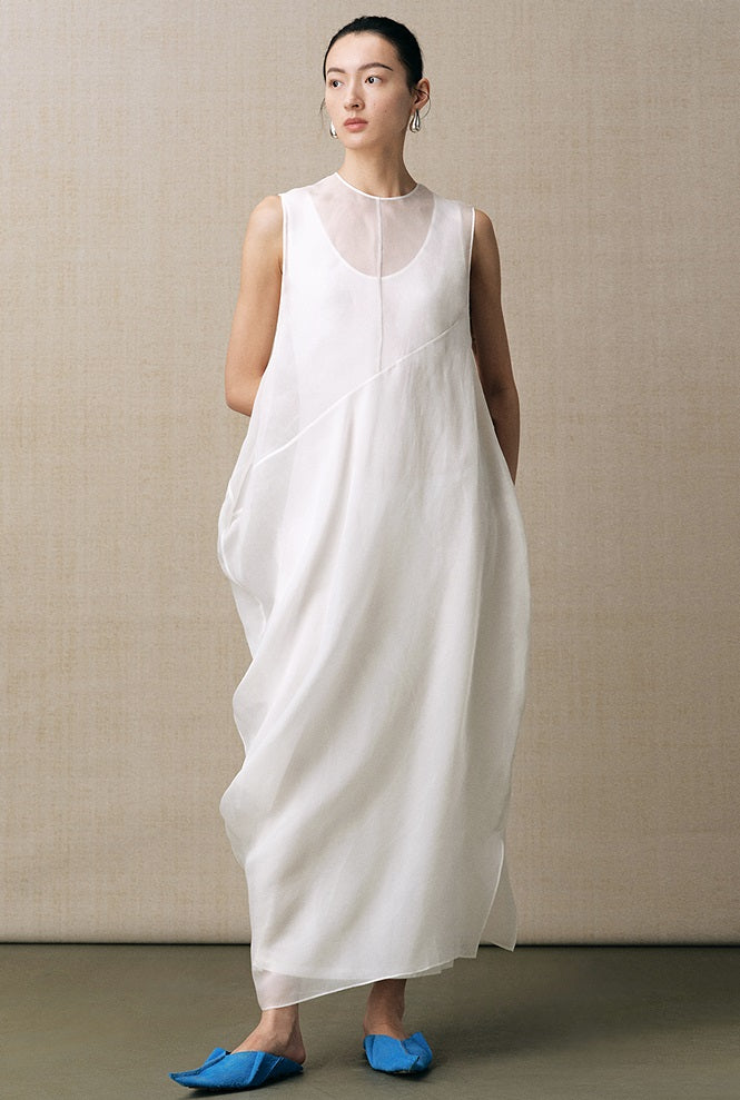 ZHUCHONGYUN light transparent silhouette dress--UZAKI.