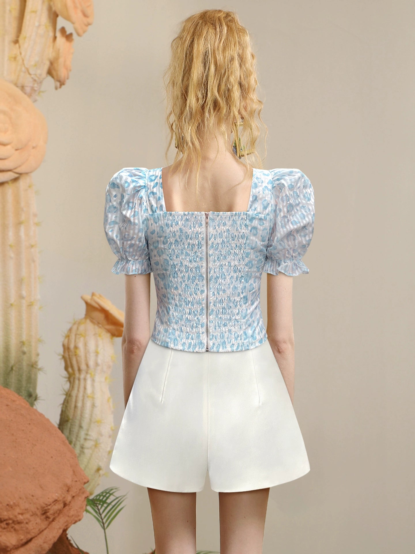 CHECOCRE Stubble guest French temperament court style design top -UNICORN.