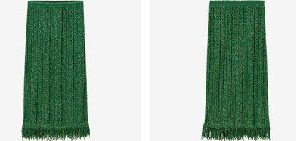 COMME MOI Lv Yan designer spring new women's beaded tassel cut-out knitted skirt - DAISY.