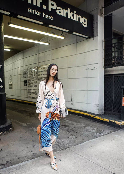 B-FEI Smoked Ruo collaboration Dunhuang series elegant mules slippers-NICKY.