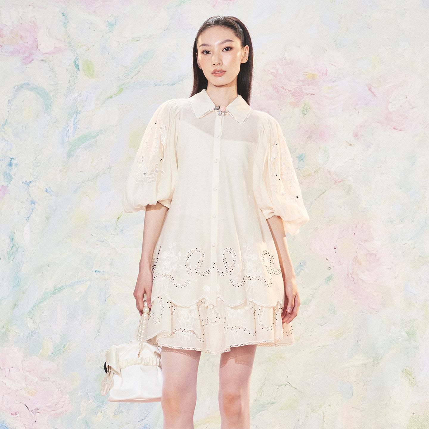 FAME rococo embroidered beaded top - KHADIJA