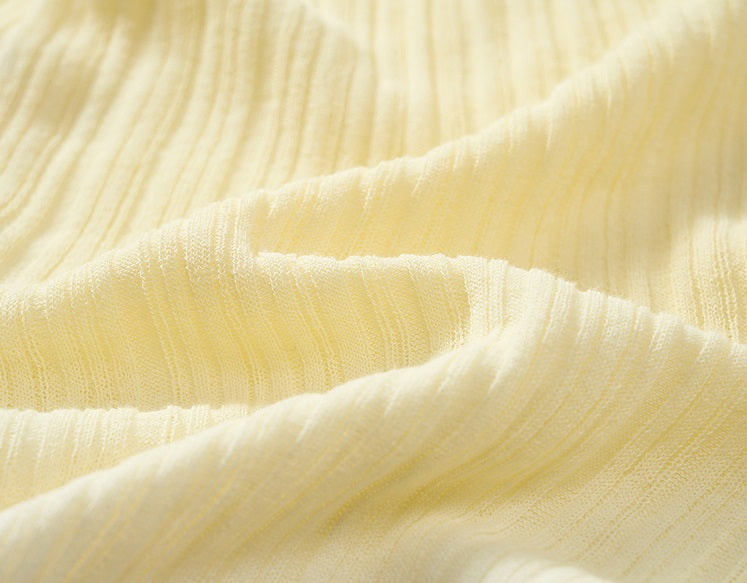 COMME MOI Lv Yan designer summer V-neck gradient pit strip knit cardigan - IAN.