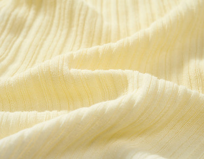 COMME MOI Lv Yan designer summer V-neck gradient pit strip knit cardigan - IAN.