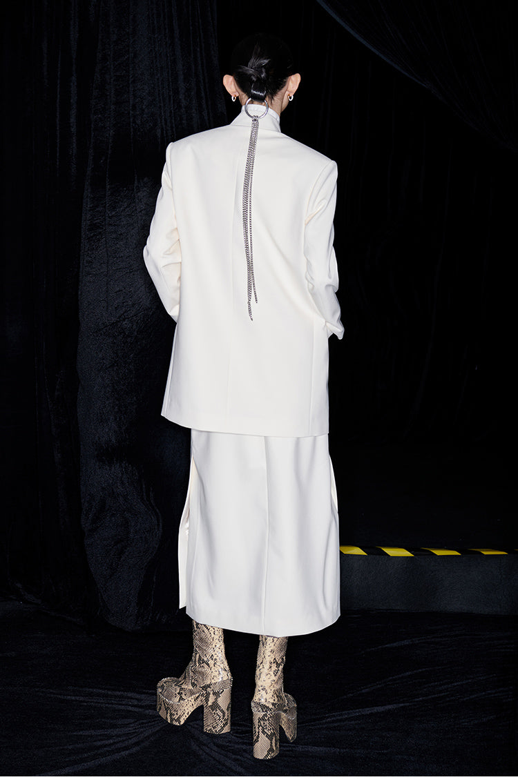 M essential Mackay designer Jiayang twill iris beads new Chinese silhouette suit - about.