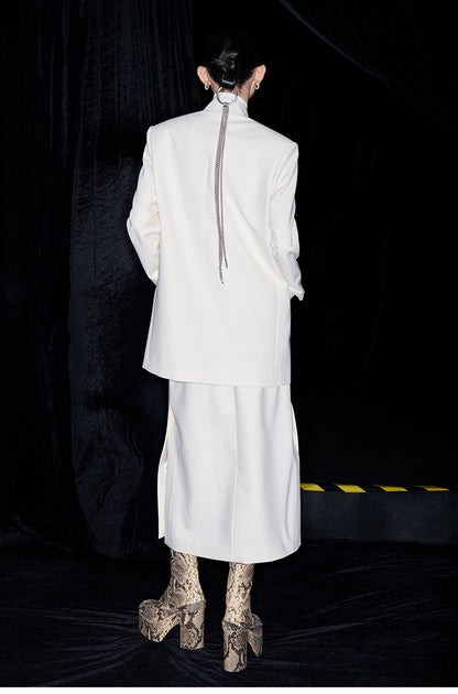 M essential Mackay designer Jiayang twill iris beads new Chinese silhouette suit - about.