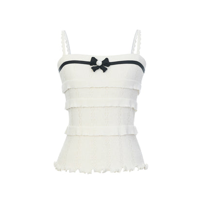 FAME cascading ruffle knit camisole top - ISAAC