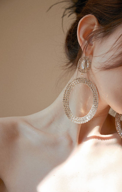 DOLLY Luxury Full Diamond Round Chic Earrings-GRACE