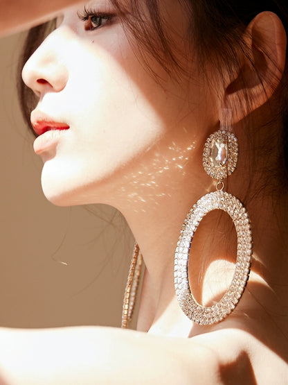 DOLLY Luxury Full Diamond Round Chic Earrings-GRACE