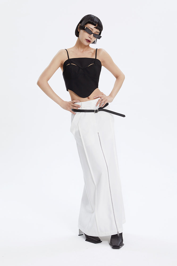 TINY IN Black Cutout Bandeau Strap Women's Versatile Top-FADA