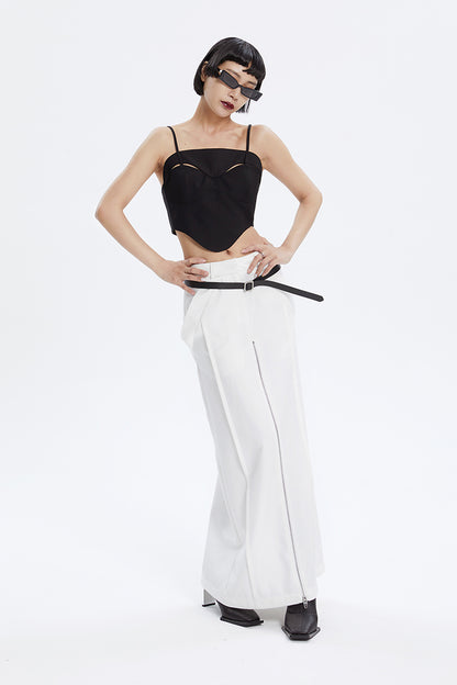 TINY IN Black Cutout Bandeau Strap Women's Versatile Top-FADA