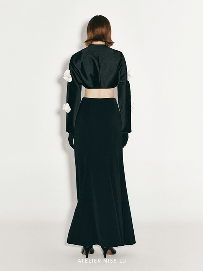 ATELIER MISS LU Orchid Cut Shape Short Jacket - CAMIELLE.