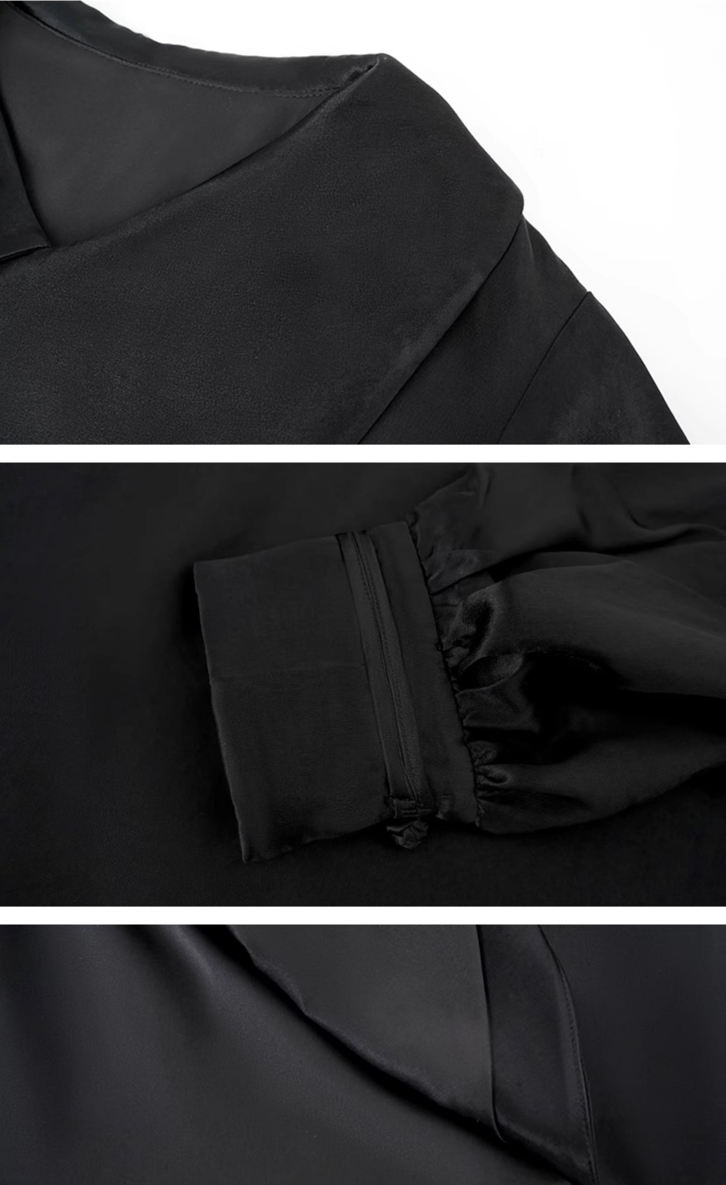 HECO 100% Acetate Long Sleeve red black white Shirt Top Women - glass.