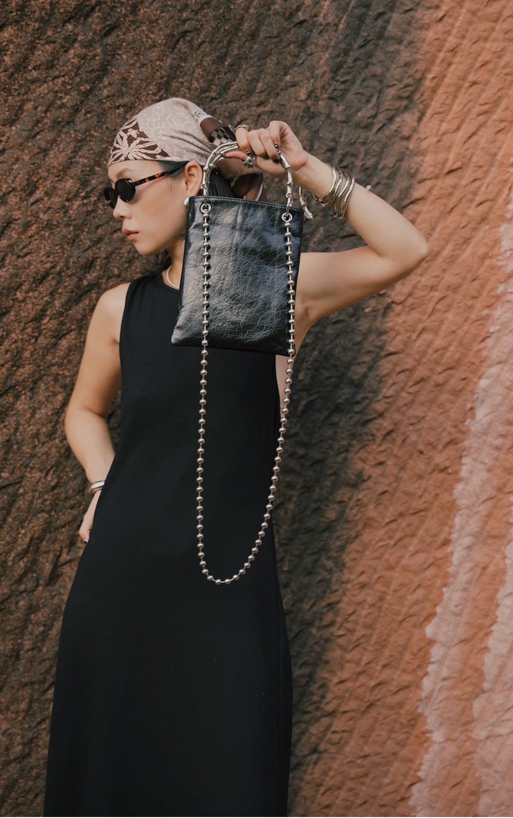 IUBALLET  New Metal Bamboo One Shoulder Crossbody Chain Bag - LAKE.