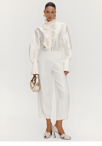 ATELIER MISS LU Court Wind Pleated Design Shirt Top - SUTH