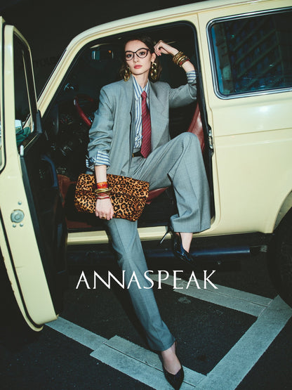 ANNASPEAK  Red wool trousers and wide-leg pants-LATAN.