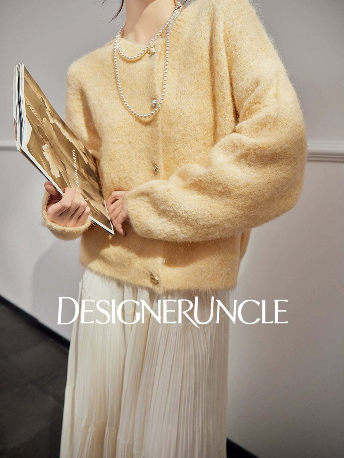 DGU "Suying" gray wool knitted sweater commuting slimming versatile top - EVID.