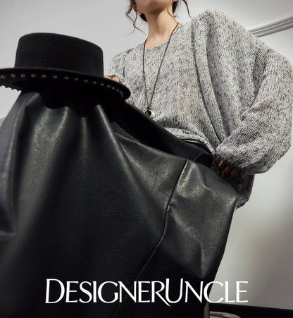 DGU "Molan" dark gray new lazy wind versatile high-end two-piece set - William.