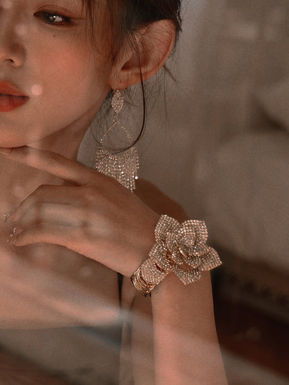 DOLLY Elegant Gold/Sliver Diamond Flower Design Bracelets-LUCY