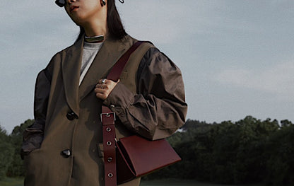 IUBALLET vintage pouch triangle belt buckle Bag - HEALTH.